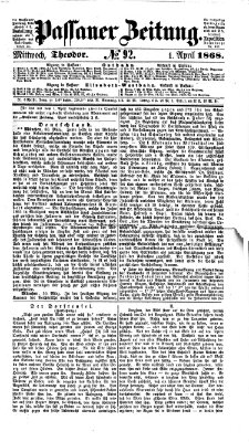 Passauer Zeitung Mittwoch 1. April 1868