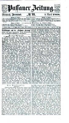 Passauer Zeitung Mittwoch 8. April 1868