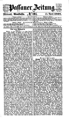 Passauer Zeitung Mittwoch 15. April 1868