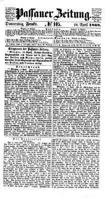 Passauer Zeitung Donnerstag 16. April 1868