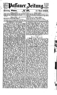 Passauer Zeitung Sonntag 19. April 1868