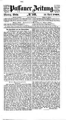 Passauer Zeitung Montag 20. April 1868