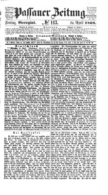 Passauer Zeitung Freitag 24. April 1868