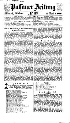 Passauer Zeitung Mittwoch 29. April 1868