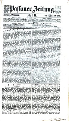 Passauer Zeitung Freitag 22. Mai 1868