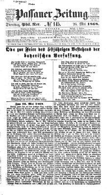 Passauer Zeitung Dienstag 26. Mai 1868