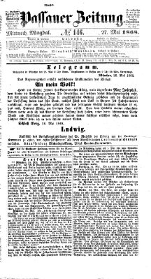 Passauer Zeitung Mittwoch 27. Mai 1868