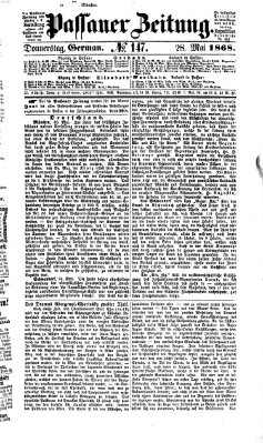 Passauer Zeitung Donnerstag 28. Mai 1868