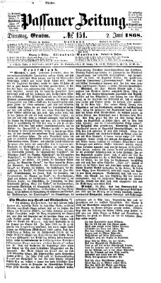 Passauer Zeitung Dienstag 2. Juni 1868