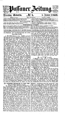 Passauer Zeitung Dienstag 5. Januar 1869