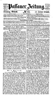 Passauer Zeitung Dienstag 12. Januar 1869