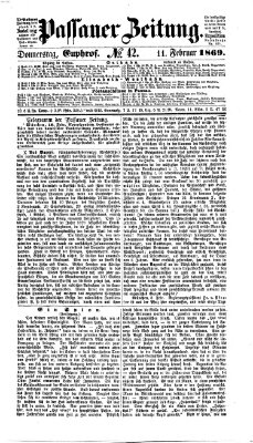 Passauer Zeitung Donnerstag 11. Februar 1869