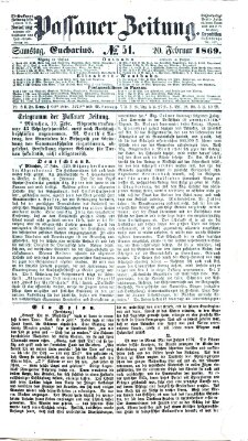 Passauer Zeitung Samstag 20. Februar 1869