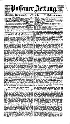 Passauer Zeitung Sonntag 28. Februar 1869