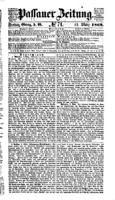 Passauer Zeitung Freitag 12. März 1869