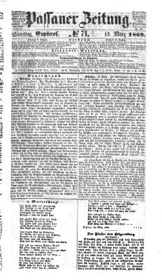 Passauer Zeitung Samstag 13. März 1869