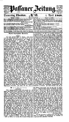 Passauer Zeitung Donnerstag 1. April 1869