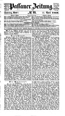 Passauer Zeitung Sonntag 11. April 1869