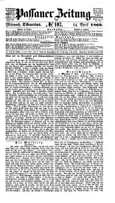 Passauer Zeitung Mittwoch 14. April 1869