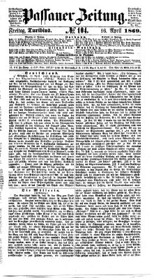 Passauer Zeitung Freitag 16. April 1869