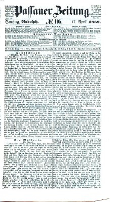 Passauer Zeitung Samstag 17. April 1869