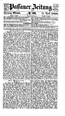 Passauer Zeitung Sonntag 18. April 1869