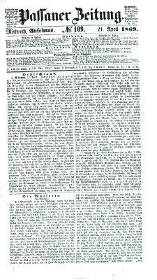 Passauer Zeitung Mittwoch 21. April 1869