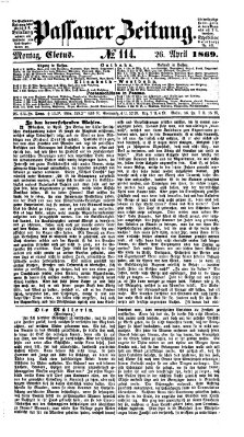 Passauer Zeitung Montag 26. April 1869