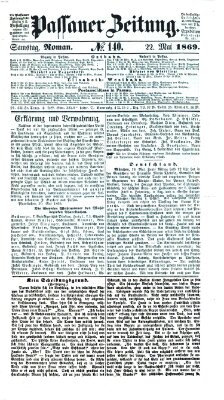 Passauer Zeitung Samstag 22. Mai 1869