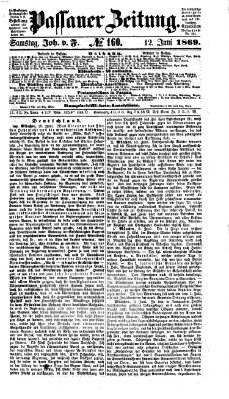 Passauer Zeitung Samstag 12. Juni 1869