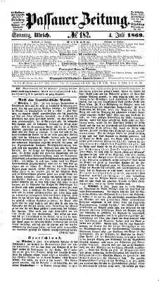 Passauer Zeitung Sonntag 4. Juli 1869