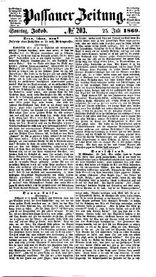 Passauer Zeitung Sonntag 25. Juli 1869