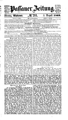 Passauer Zeitung Montag 2. August 1869