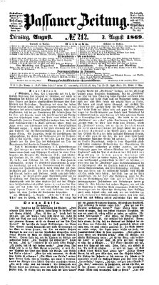 Passauer Zeitung Dienstag 3. August 1869