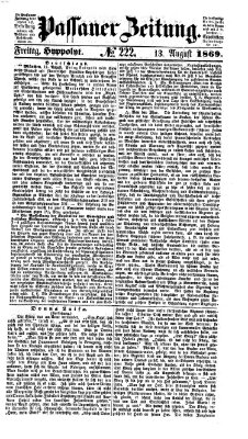 Passauer Zeitung Freitag 13. August 1869