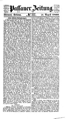 Passauer Zeitung Mittwoch 18. August 1869