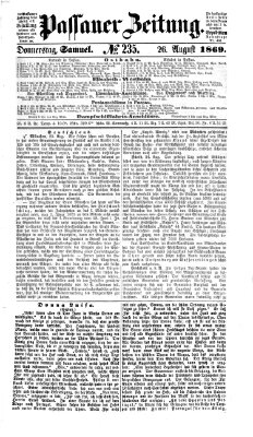 Passauer Zeitung Donnerstag 26. August 1869