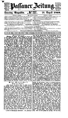 Passauer Zeitung Samstag 28. August 1869