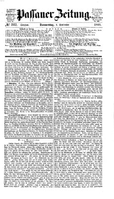 Passauer Zeitung Donnerstag 2. September 1869