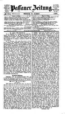 Passauer Zeitung Mittwoch 15. September 1869