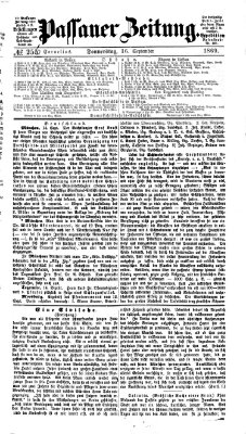 Passauer Zeitung Donnerstag 16. September 1869