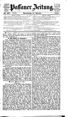 Passauer Zeitung Donnerstag 23. September 1869