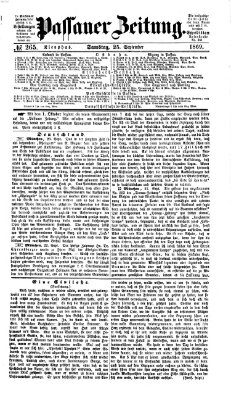 Passauer Zeitung Samstag 25. September 1869