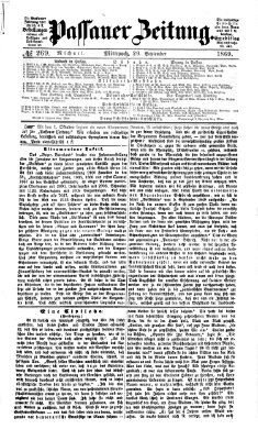 Passauer Zeitung Mittwoch 29. September 1869