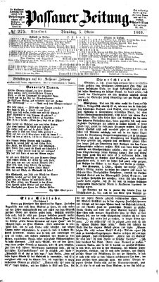 Passauer Zeitung Dienstag 5. Oktober 1869