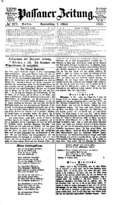 Passauer Zeitung Donnerstag 7. Oktober 1869