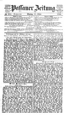 Passauer Zeitung Montag 11. Oktober 1869