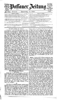 Passauer Zeitung Donnerstag 14. Oktober 1869