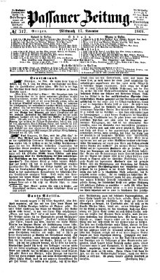 Passauer Zeitung Mittwoch 17. November 1869