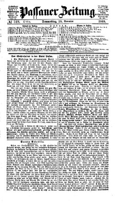 Passauer Zeitung Donnerstag 18. November 1869